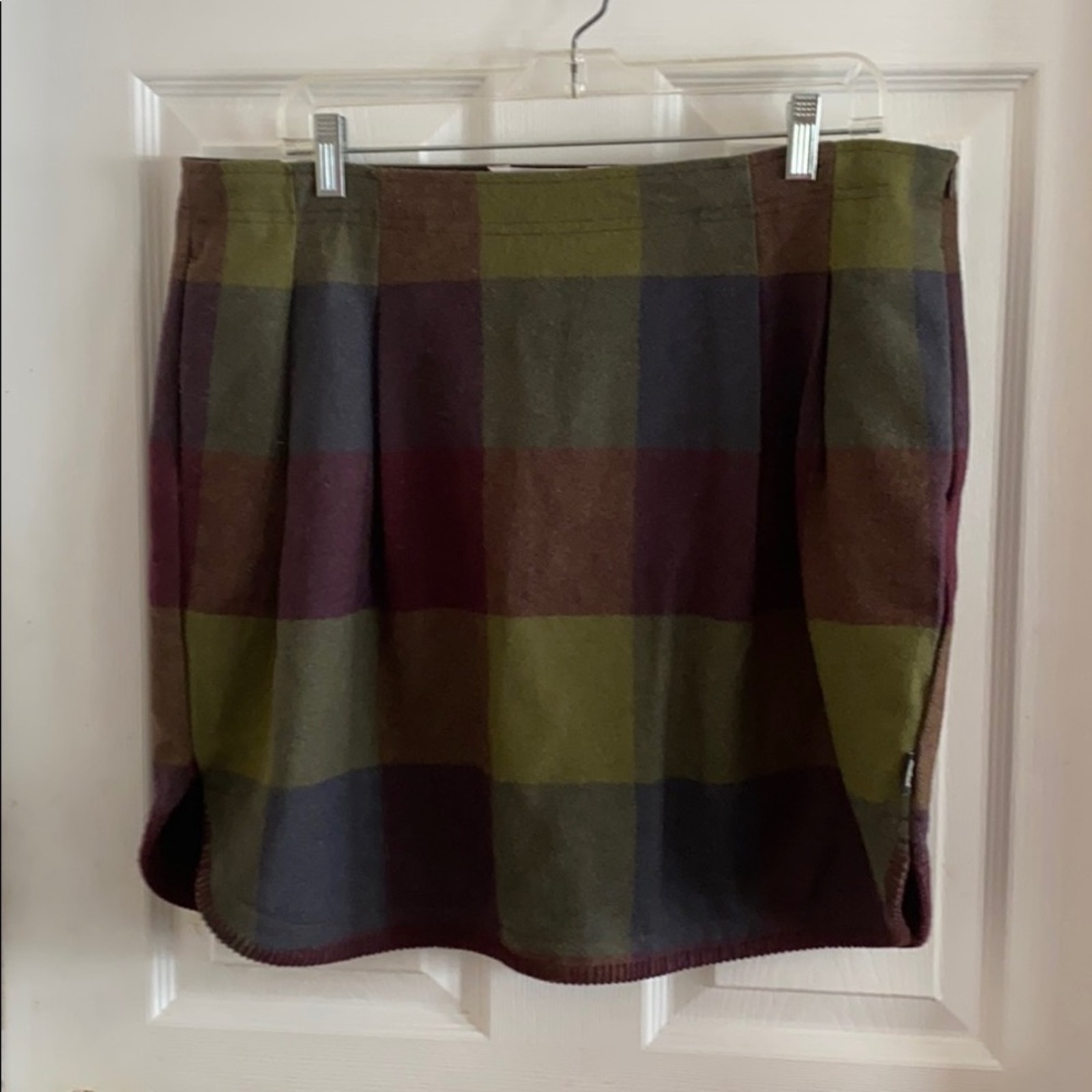 Woolrich Plaid Checkered Wool Skirt